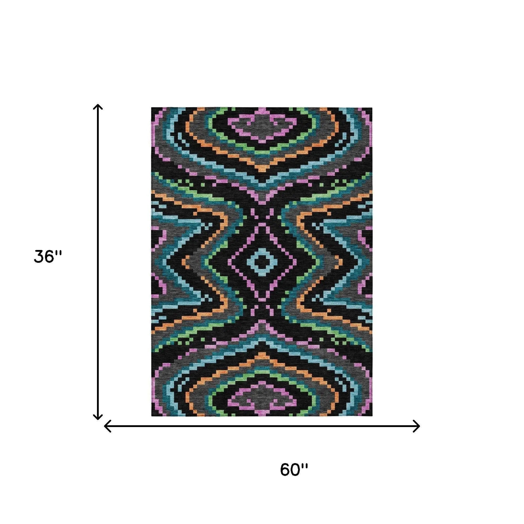 3' X 5' Black And Graphite Abstract Washable Indoor Outdoor Area Rug Homeroots Outdoor
