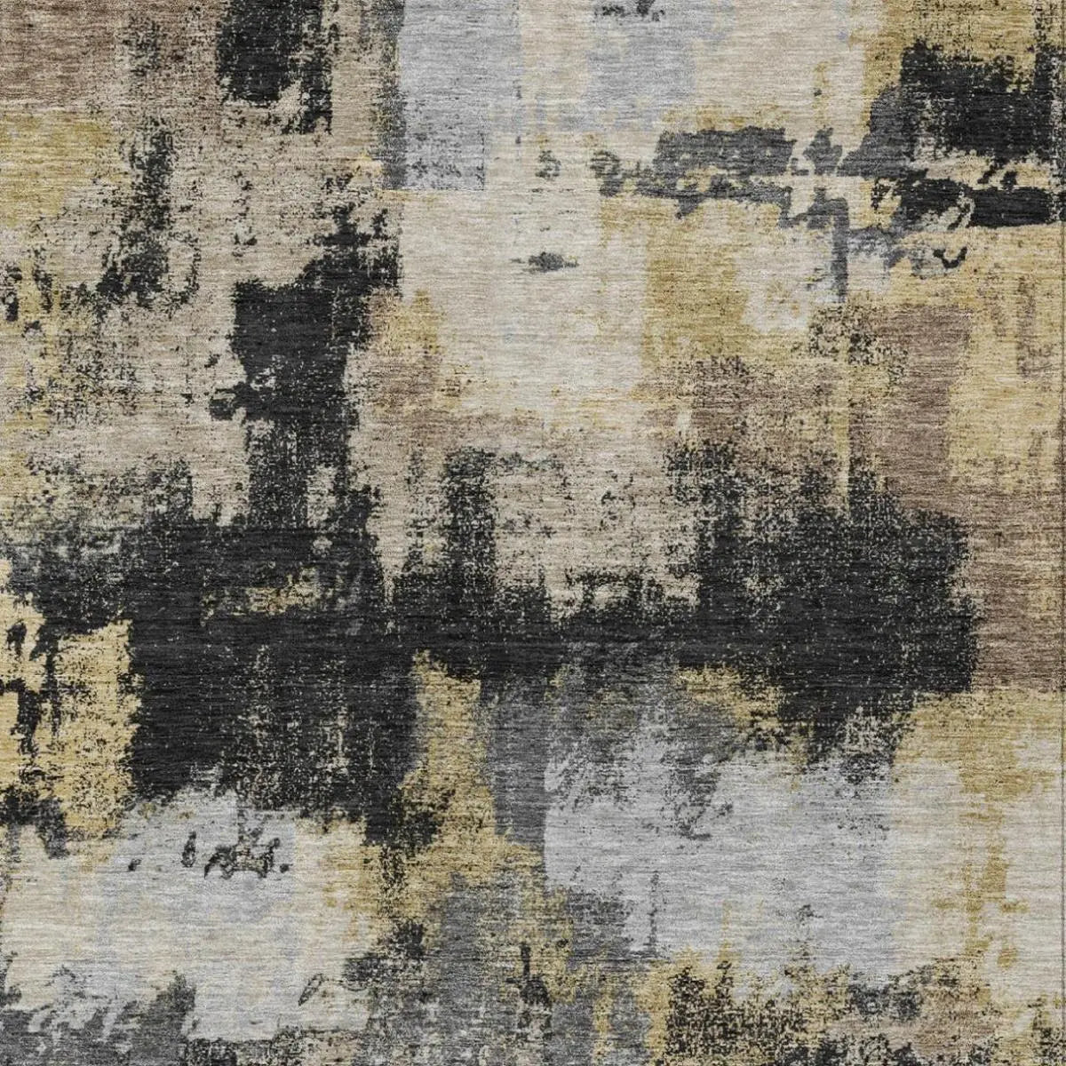 3' X 5' Black And Graphite Abstract Washable Indoor Outdoor Area Rug Homeroots Outdoor