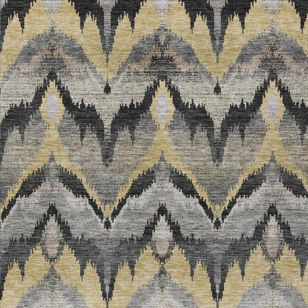 3' X 5' Black And Graphite Abstract Washable Indoor Outdoor Area Rug Homeroots Outdoor