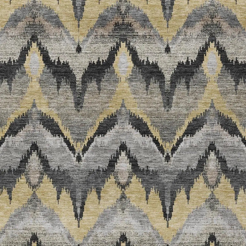 3' X 5' Black And Graphite Abstract Washable Indoor Outdoor Area Rug Homeroots Outdoor