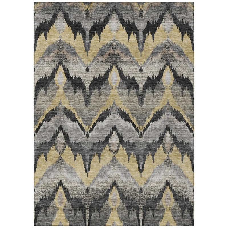 3' X 5' Black And Graphite Abstract Washable Indoor Outdoor Area Rug Homeroots Outdoor