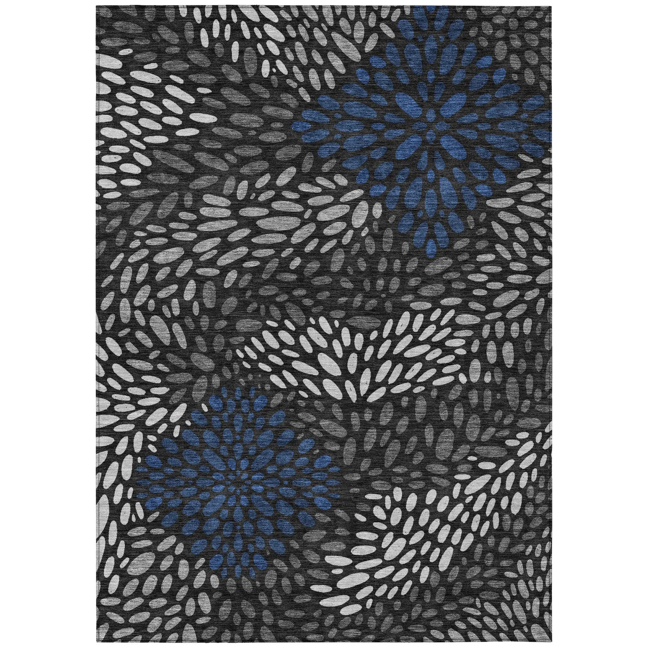 3' X 5' Black And Graphite Abstract Washable Indoor Outdoor Area Rug Homeroots Outdoor