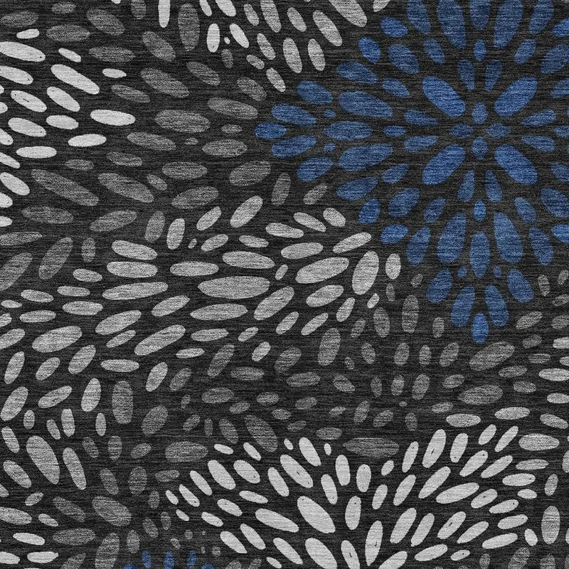 3' X 5' Black And Graphite Abstract Washable Indoor Outdoor Area Rug Homeroots Outdoor