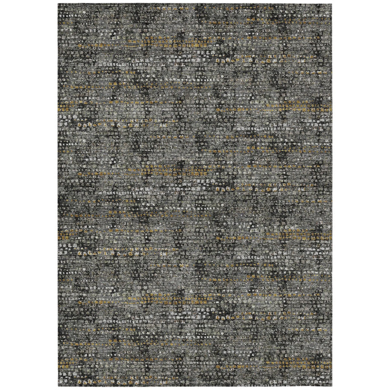 3' X 5' Black And Graphite Abstract Washable Indoor Outdoor Area Rug Homeroots Outdoor