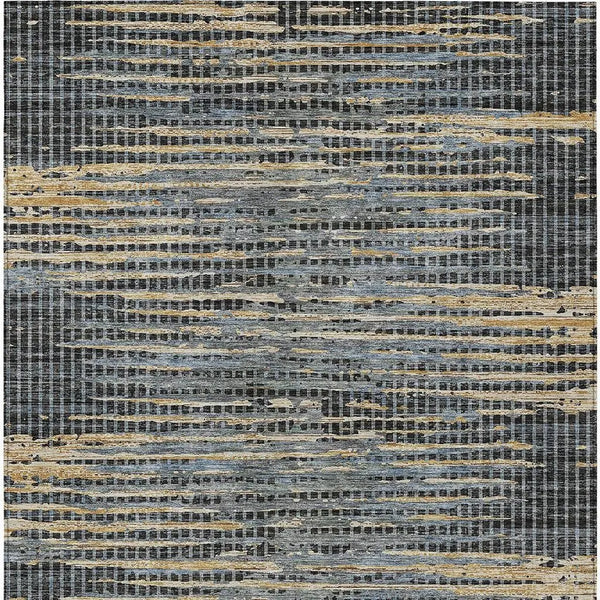 3' X 5' Black And Graphite Abstract Washable Indoor Outdoor Area Rug Homeroots Outdoor