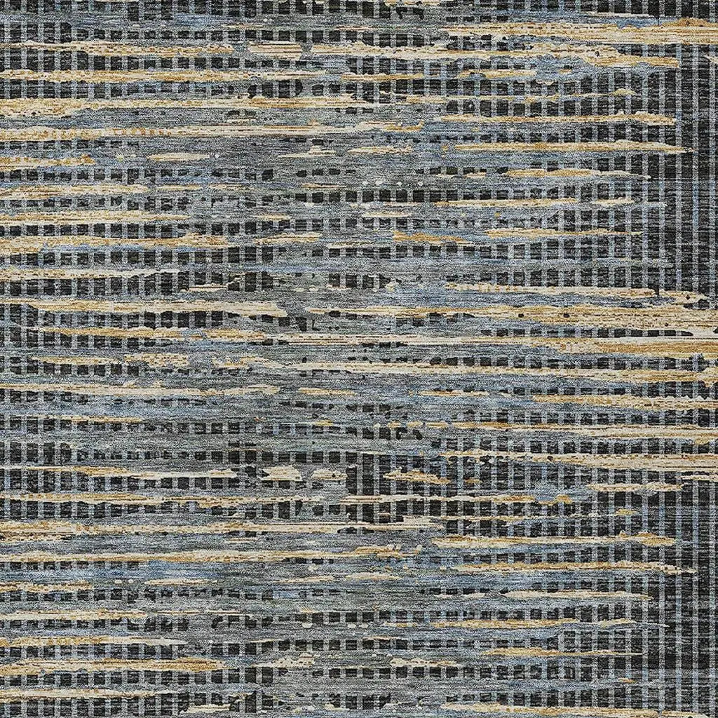 3' X 5' Black And Graphite Abstract Washable Indoor Outdoor Area Rug Homeroots Outdoor