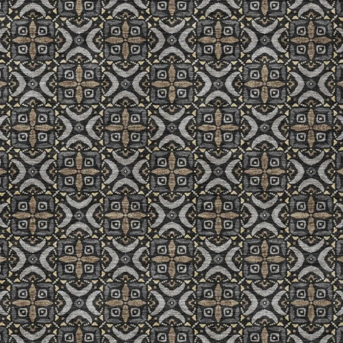 3' X 5' Black And Graphite Geometric Washable Indoor Outdoor Area Rug Homeroots Outdoor
