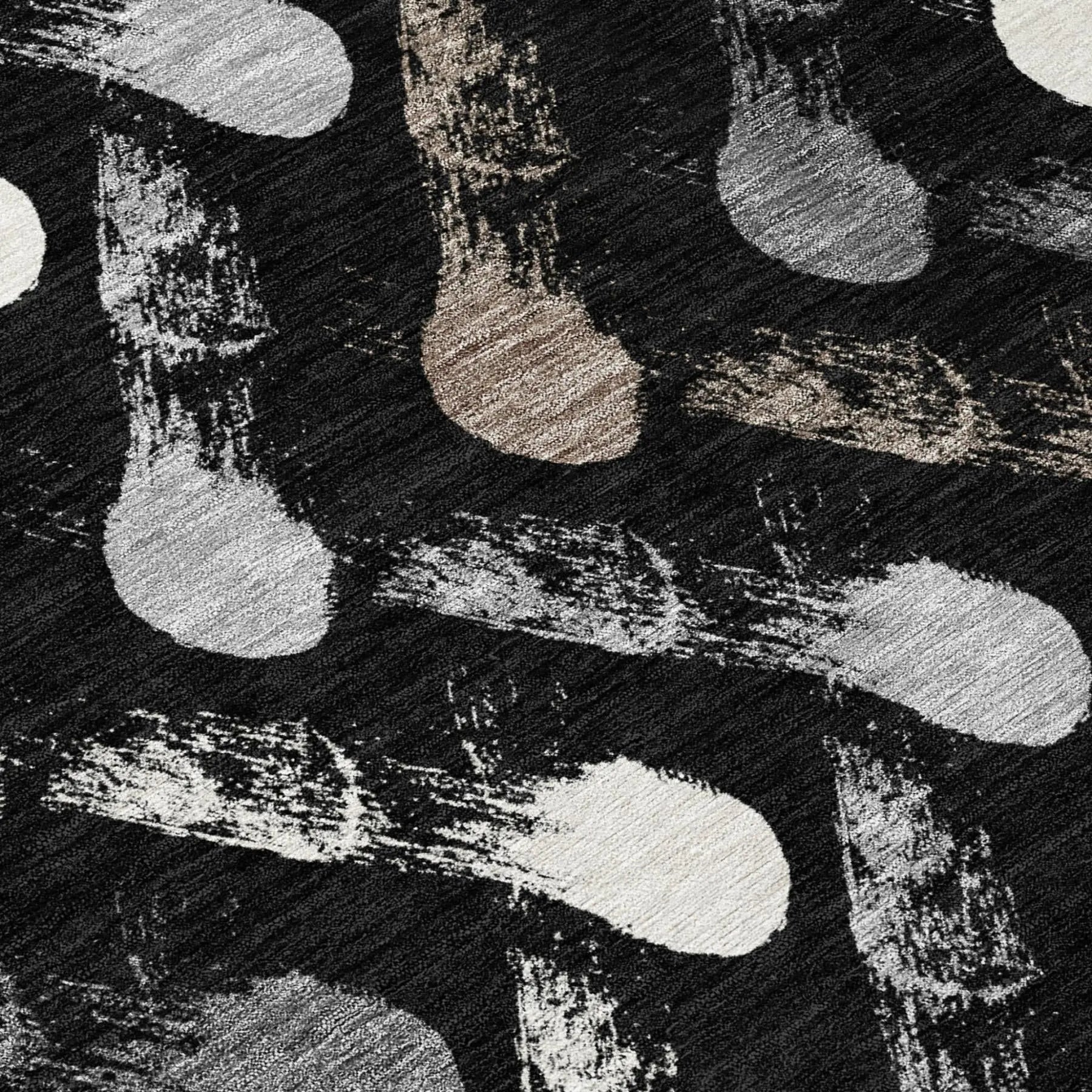 3' X 5' Black And Graphite Geometric Washable Indoor Outdoor Area Rug Homeroots Outdoor