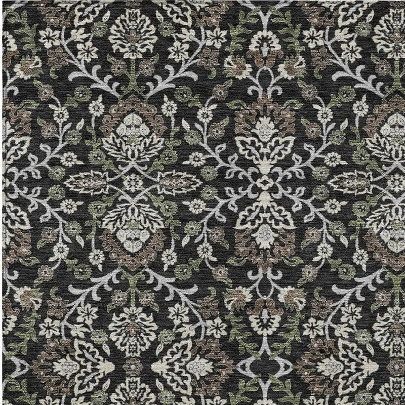 3' X 5' Black And Graphite Geometric Washable Indoor Outdoor Area Rug Homeroots Outdoor