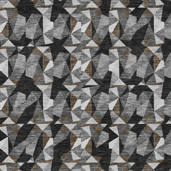 3' X 5' Black And Graphite Geometric Washable Indoor Outdoor Area Rug Homeroots Outdoor