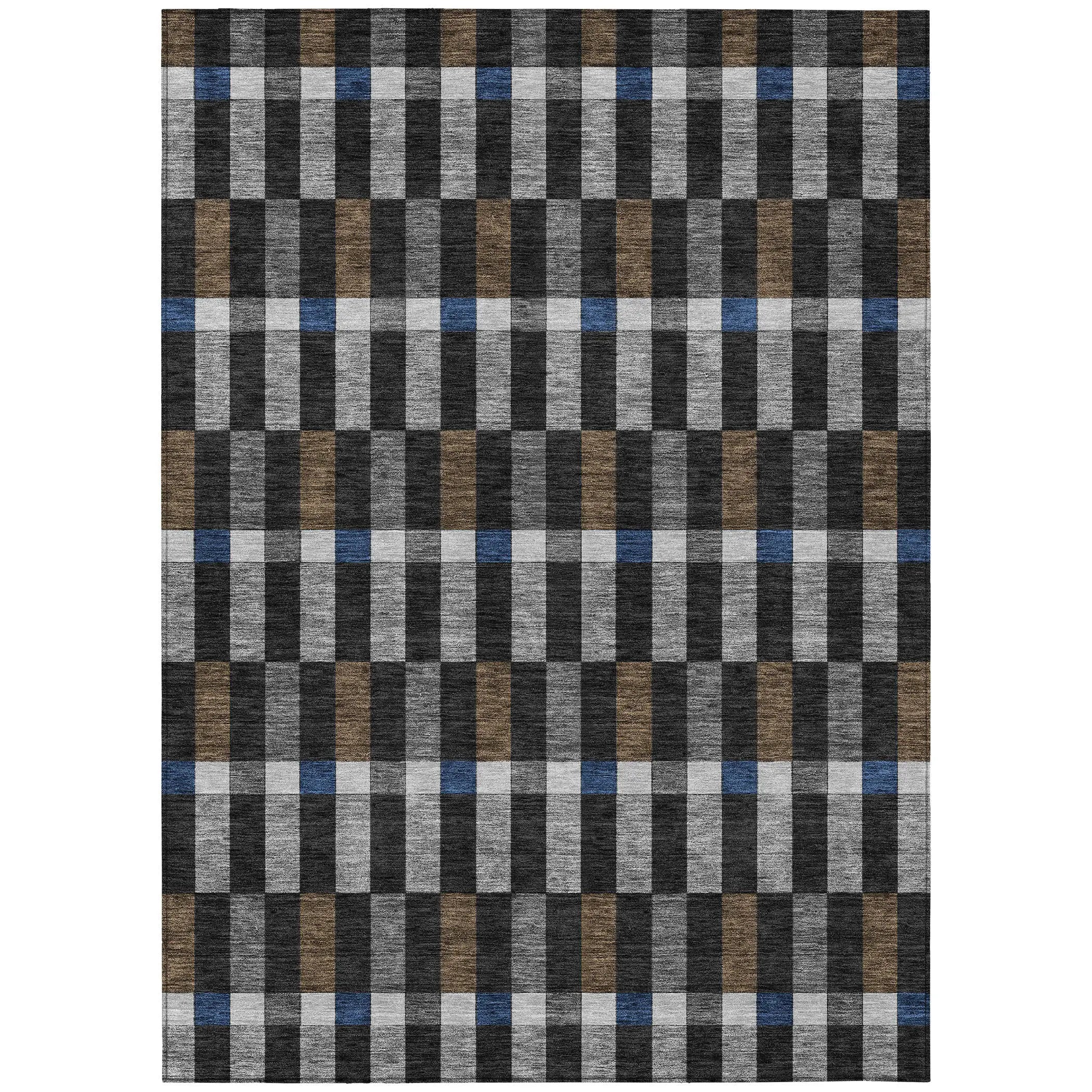 3' X 5' Black And Graphite Geometric Washable Indoor Outdoor Area Rug Homeroots Outdoor