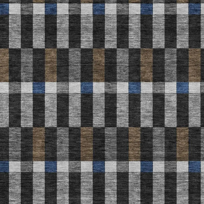 3' X 5' Black And Graphite Geometric Washable Indoor Outdoor Area Rug Homeroots Outdoor