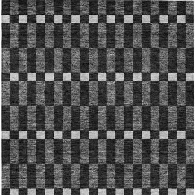 3' X 5' Black And Graphite Geometric Washable Indoor Outdoor Area Rug Homeroots Outdoor