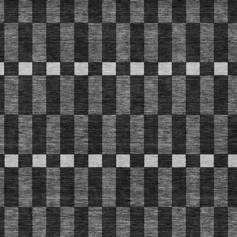 3' X 5' Black And Graphite Geometric Washable Indoor Outdoor Area Rug Homeroots Outdoor