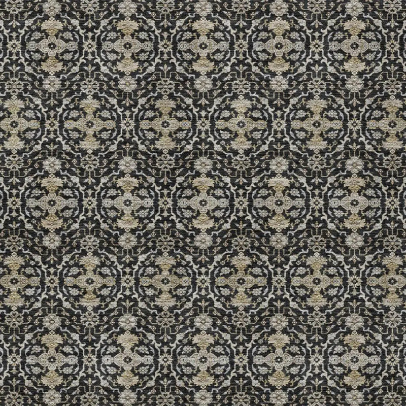 3' X 5' Black And Graphite Oriental Washable Indoor Outdoor Area Rug Homeroots Outdoor