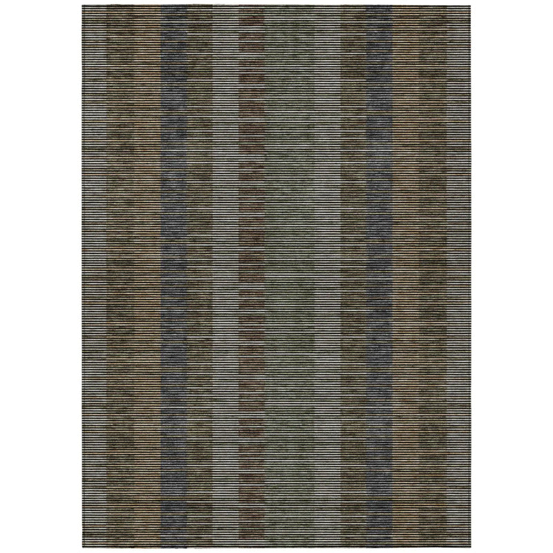 3' X 5' Black And Graphite Striped Washable Indoor Outdoor Area Rug Homeroots Outdoor