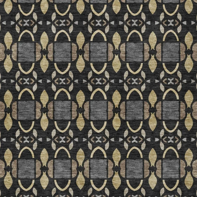 3' X 5' Black And Graphite Striped Washable Indoor Outdoor Area Rug Homeroots Outdoor