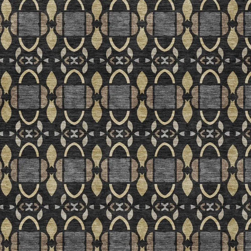 3' X 5' Black And Graphite Striped Washable Indoor Outdoor Area Rug Homeroots Outdoor