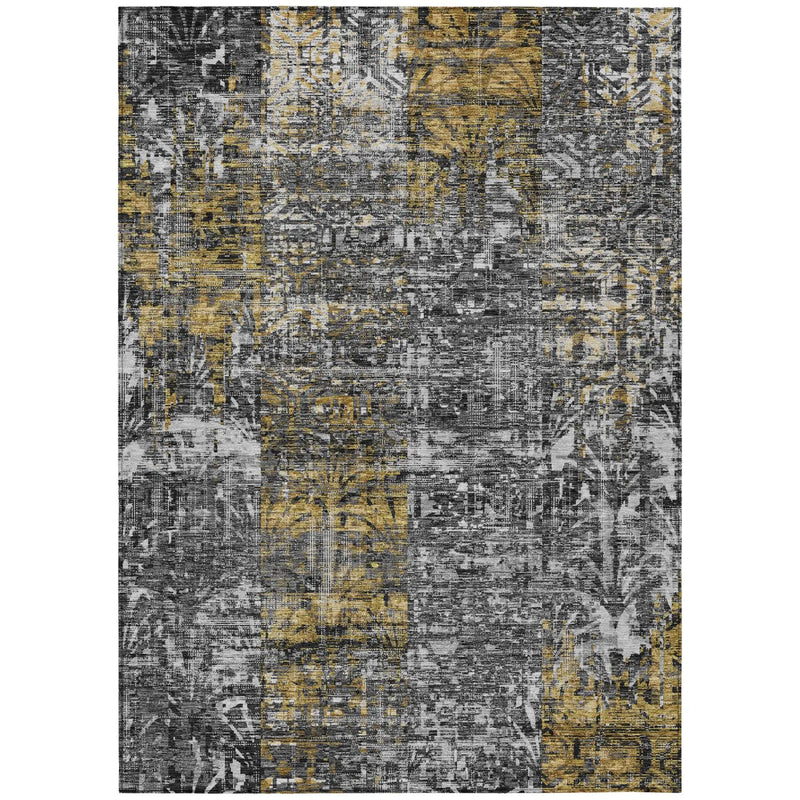 3' X 5' Black And Gray Abstract Washable Indoor Outdoor Area Rug Homeroots Outdoor