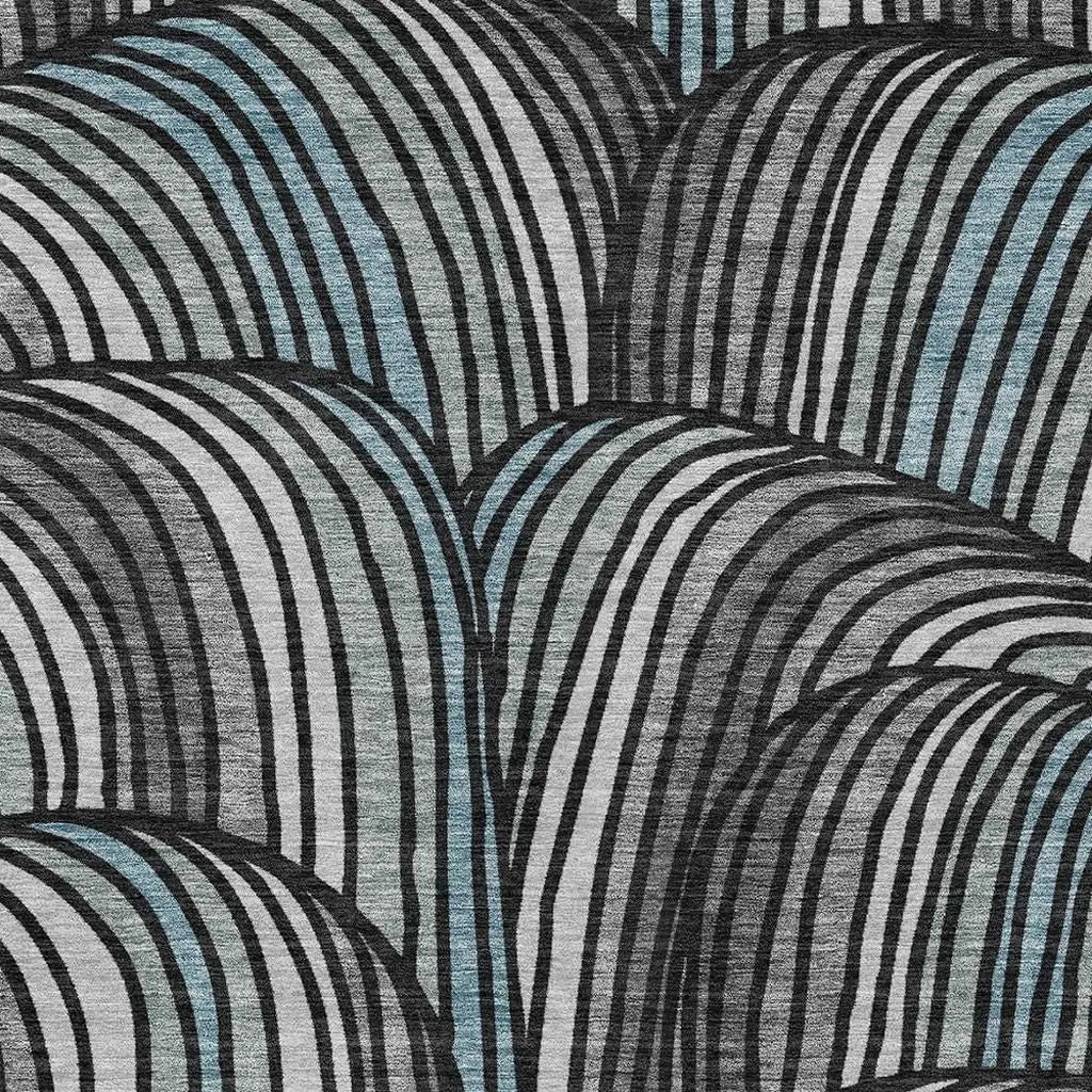 3' X 5' Black And Gray Abstract Washable Indoor Outdoor Area Rug Homeroots Outdoor