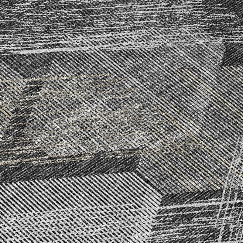3' X 5' Black And Gray Geometric Washable Indoor Outdoor Area Rug Homeroots Outdoor
