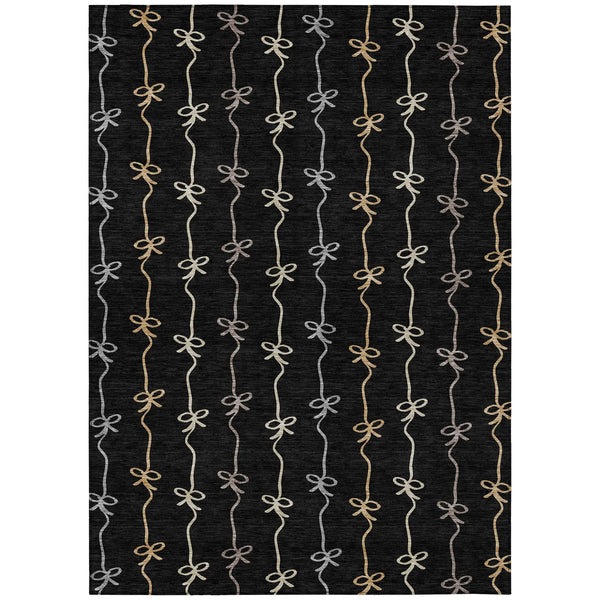 3' X 5' Black And Gray Southwestern Washable Indoor Outdoor Area Rug Homeroots Outdoor