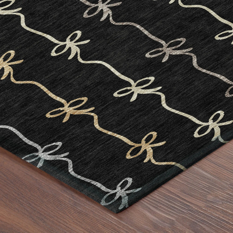 3' X 5' Black And Gray Southwestern Washable Indoor Outdoor Area Rug Homeroots Outdoor