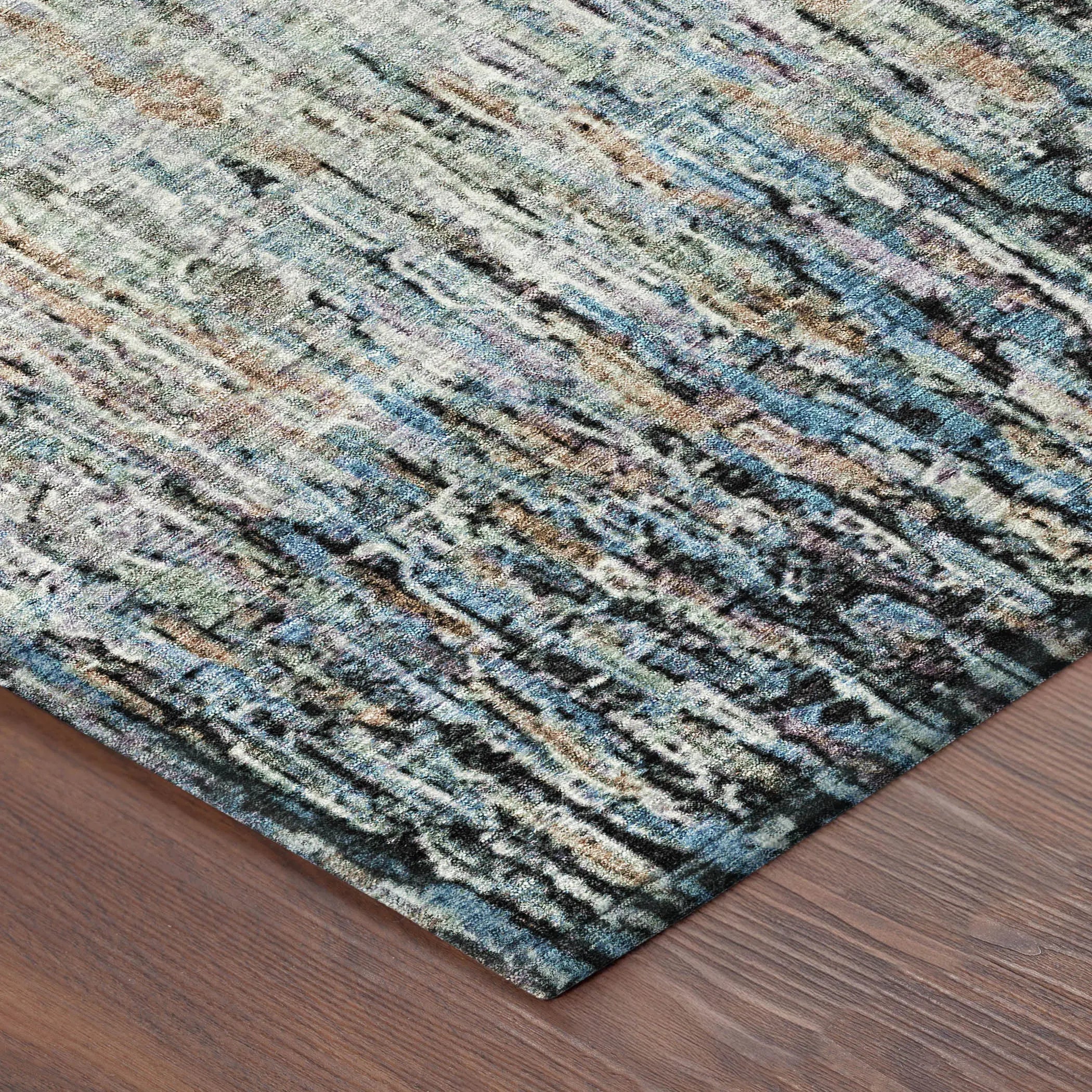 3' X 5' Black And Gray Striped Washable Indoor Outdoor Area Rug Homeroots Outdoor