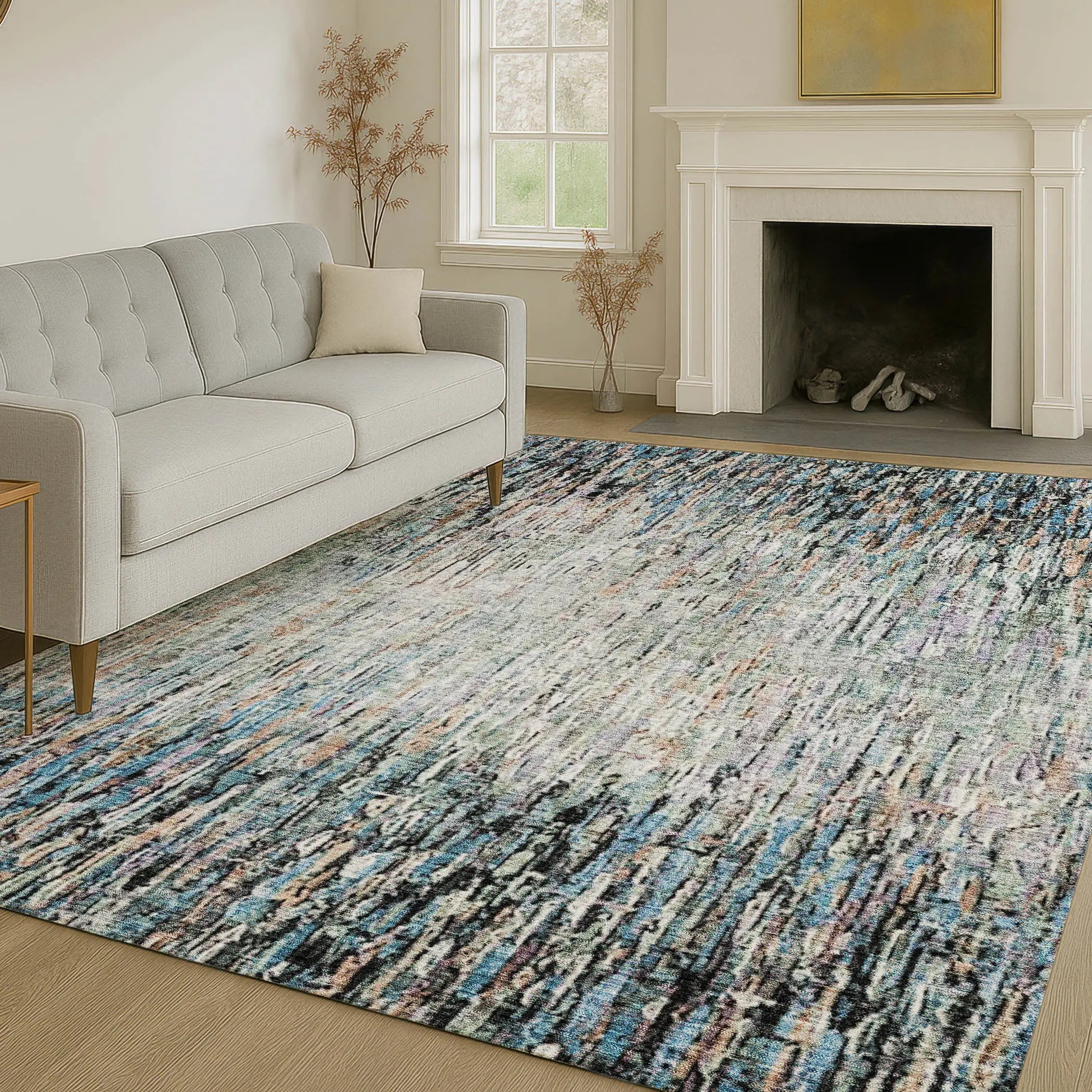 3' X 5' Black And Gray Striped Washable Indoor Outdoor Area Rug Homeroots Outdoor