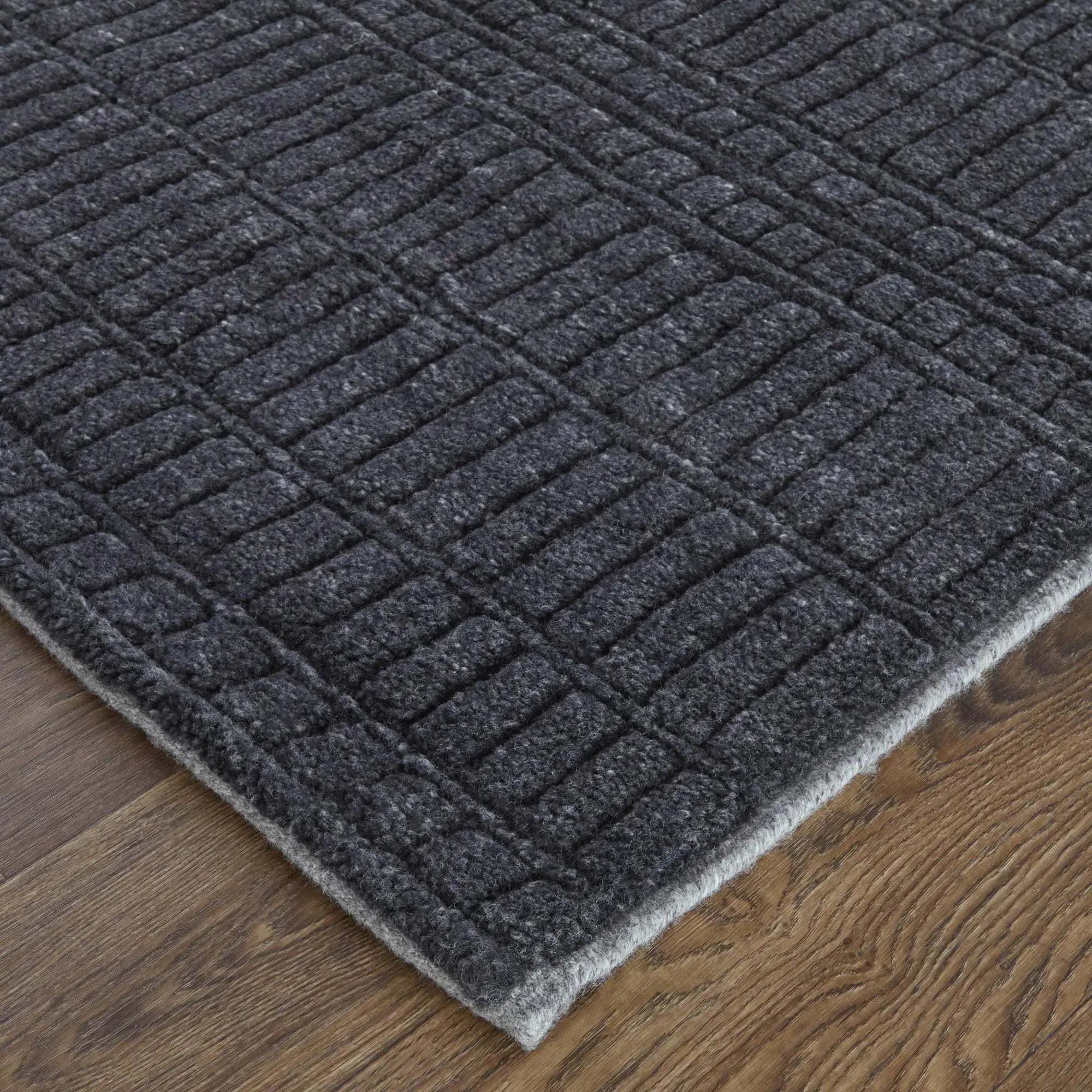3' X 5' Black And Gray Wool Hand Knotted Area Rug Homeroots Home Decor