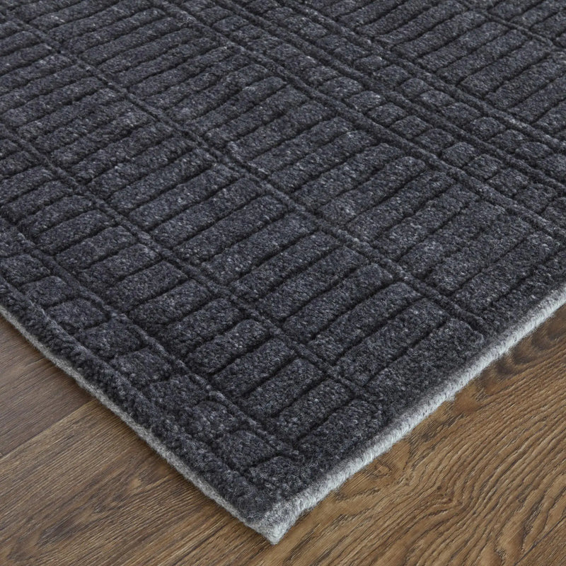 3' X 5' Black And Gray Wool Hand Knotted Area Rug Homeroots Home Decor