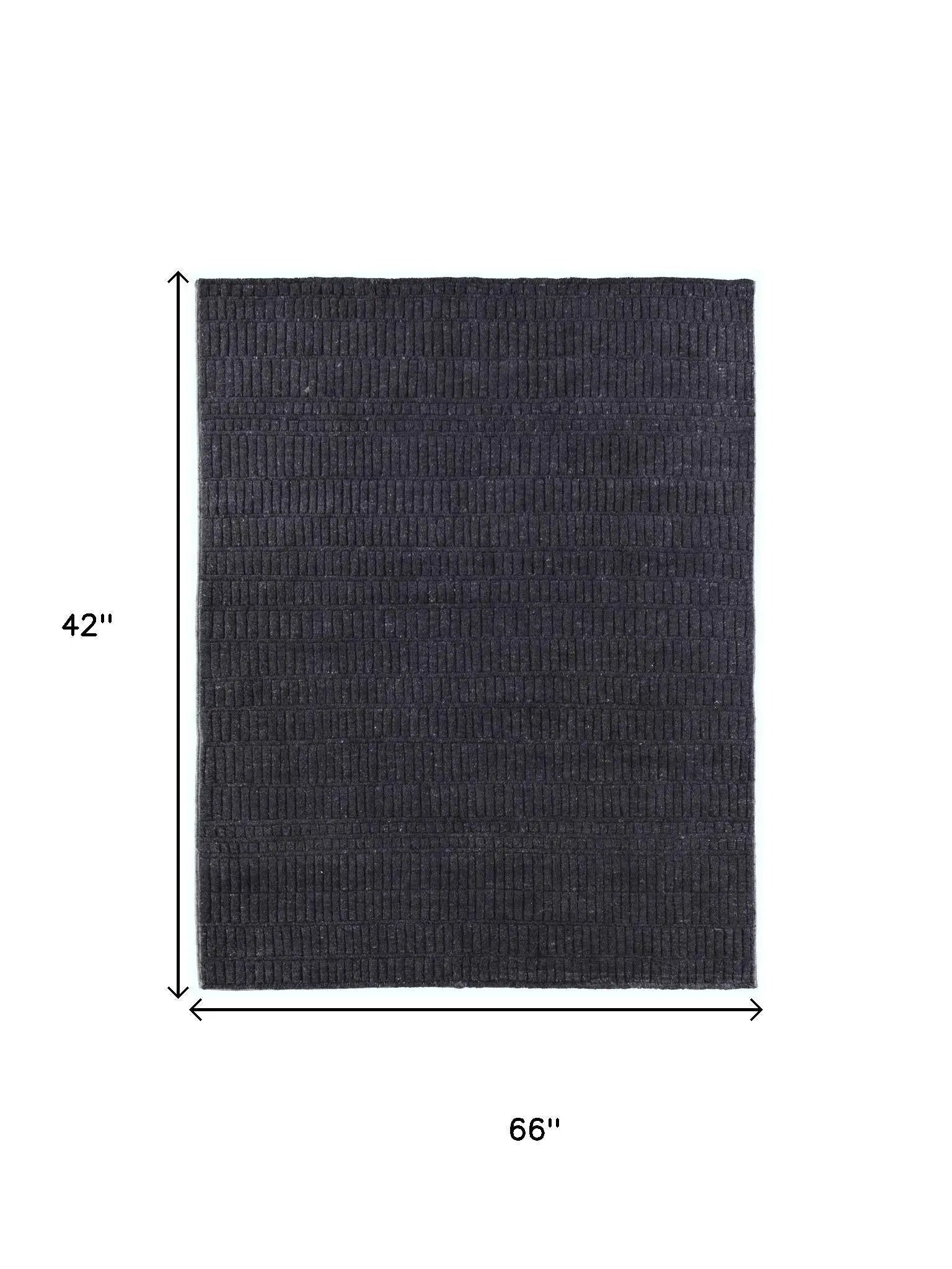 3' X 5' Black And Gray Wool Hand Knotted Area Rug Homeroots Home Decor