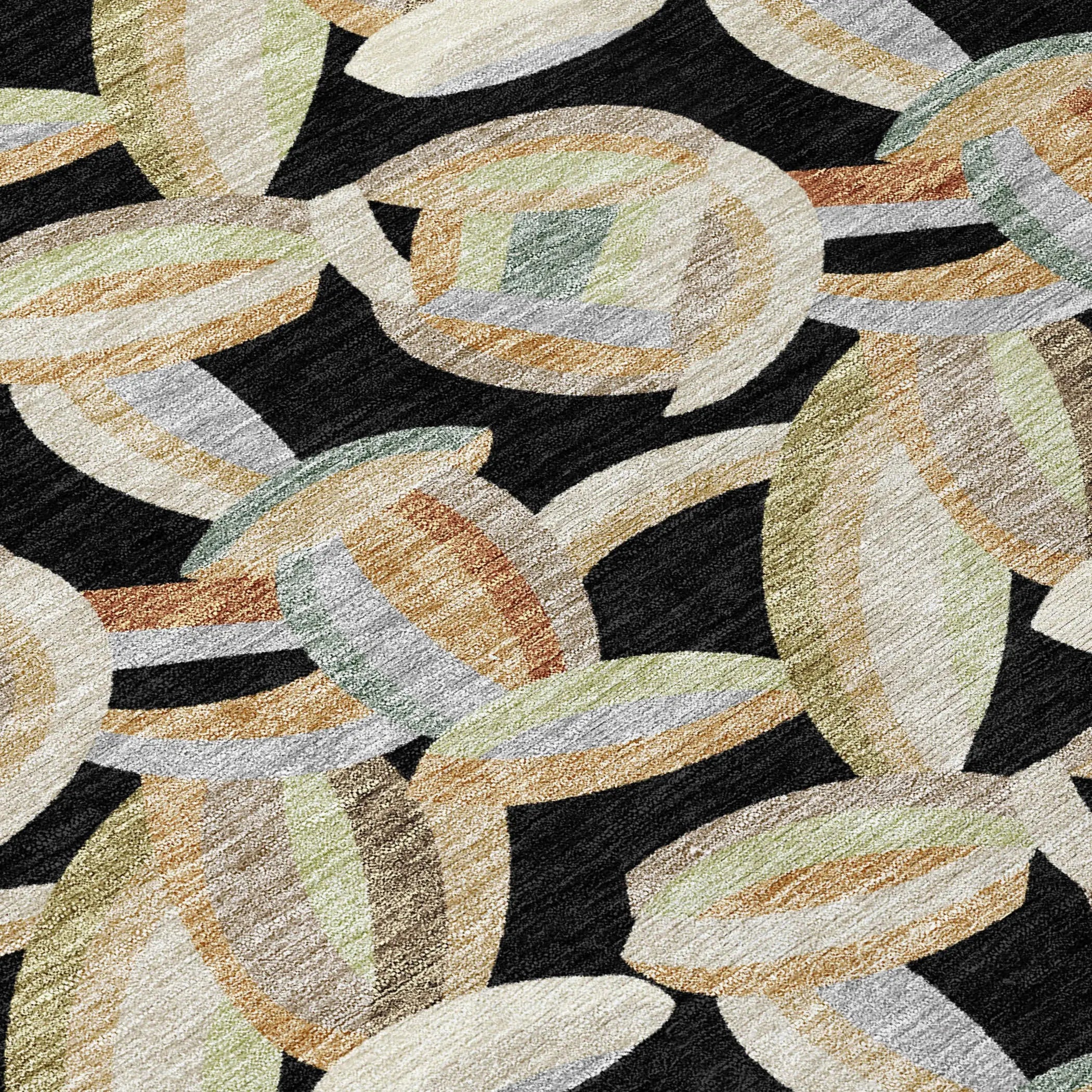 3' X 5' Black And Ivory Abstract Washable Indoor Outdoor Area Rug Homeroots Outdoor