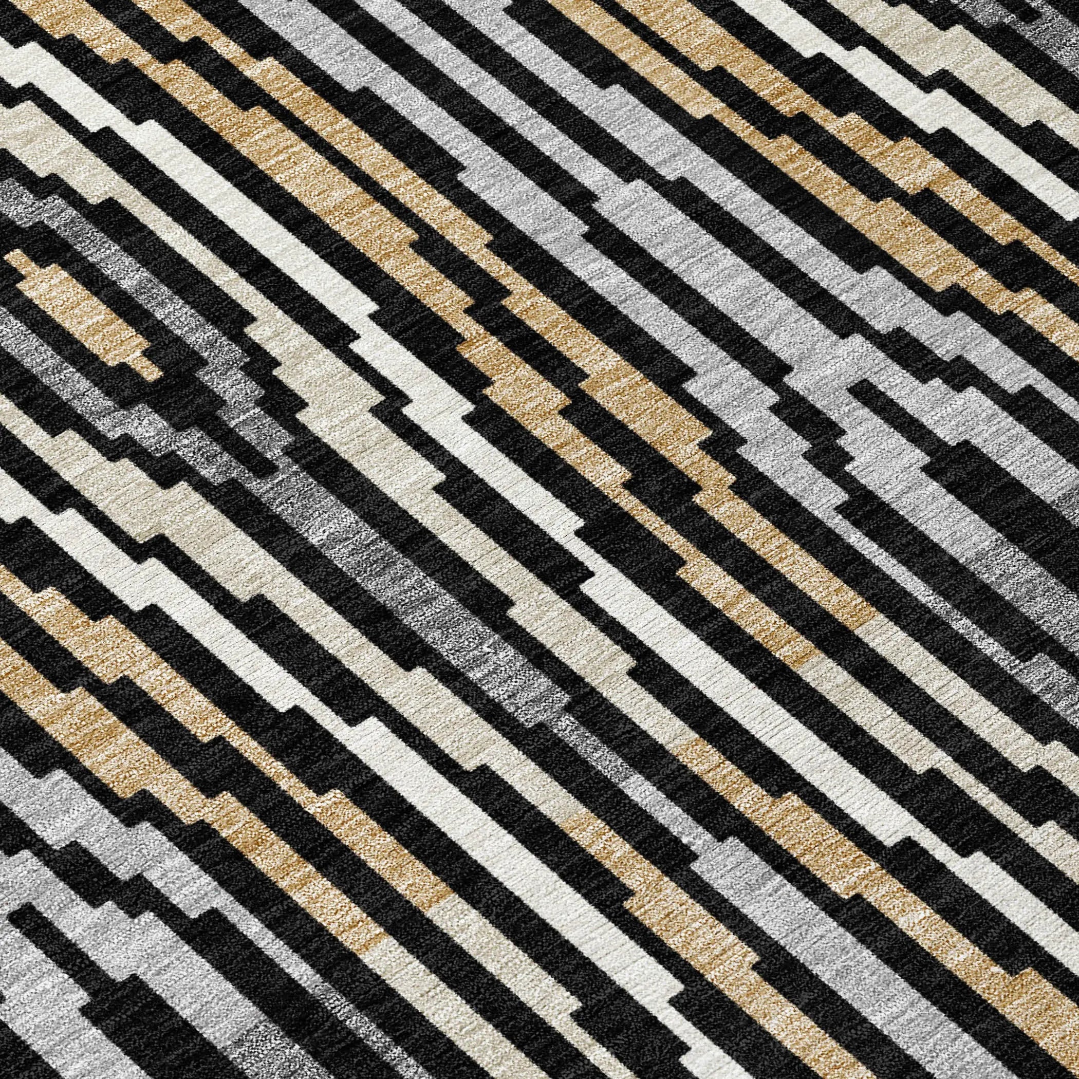 3' X 5' Black And Ivory Abstract Washable Indoor Outdoor Area Rug Homeroots Outdoor