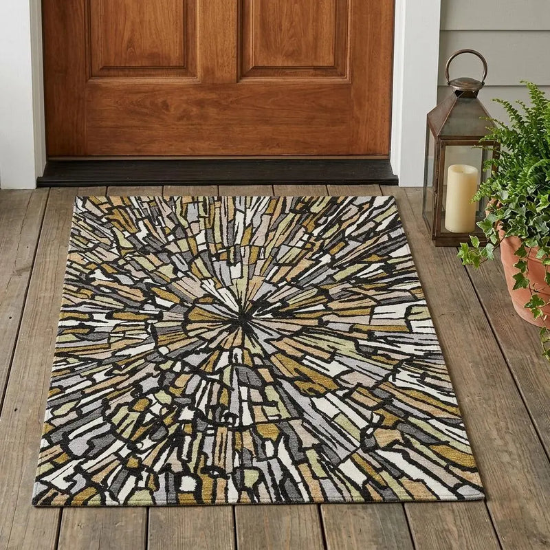 3' X 5' Black And Ivory Abstract Washable Indoor Outdoor Area Rug Homeroots Outdoor