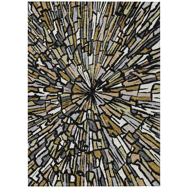 3' X 5' Black And Ivory Abstract Washable Indoor Outdoor Area Rug Homeroots Outdoor