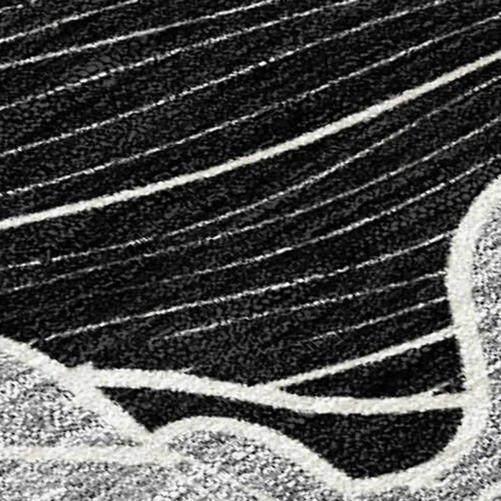 3' X 5' Black And Ivory Floral Washable Indoor Outdoor Area Rug Homeroots Outdoor