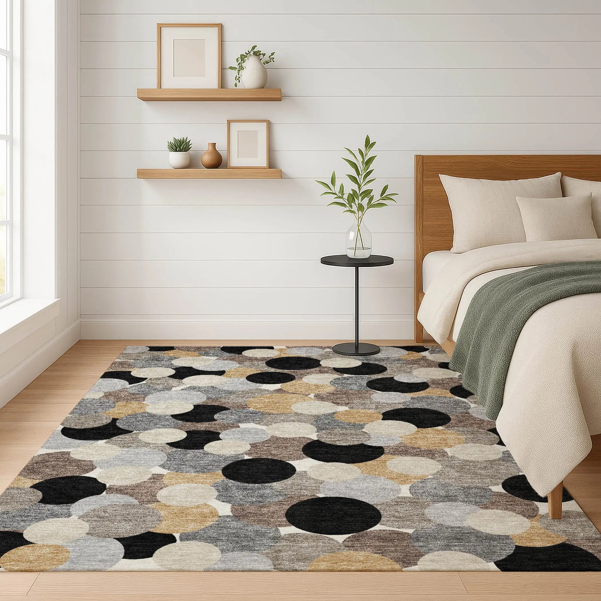 3' X 5' Black And Ivory Geometric Washable Indoor Outdoor Area Rug Homeroots Outdoor