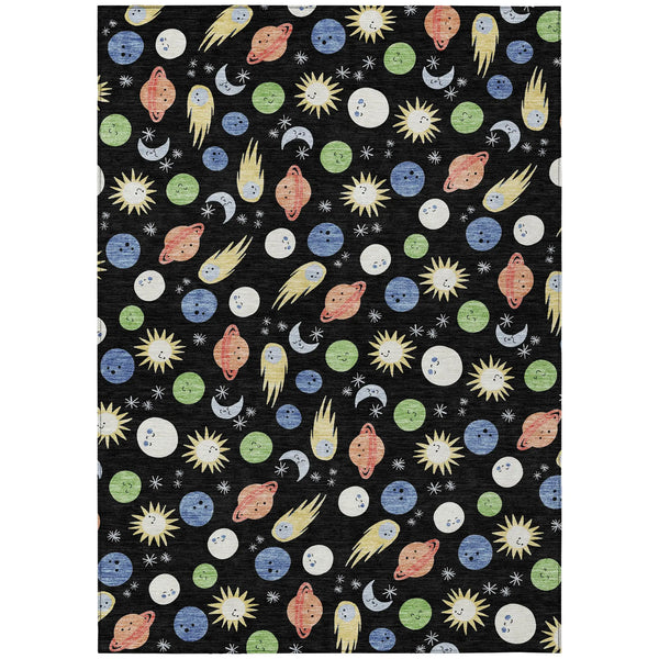 3' X 5' Black And Ivory Geometric Washable Indoor Outdoor Area Rug Homeroots Outdoor