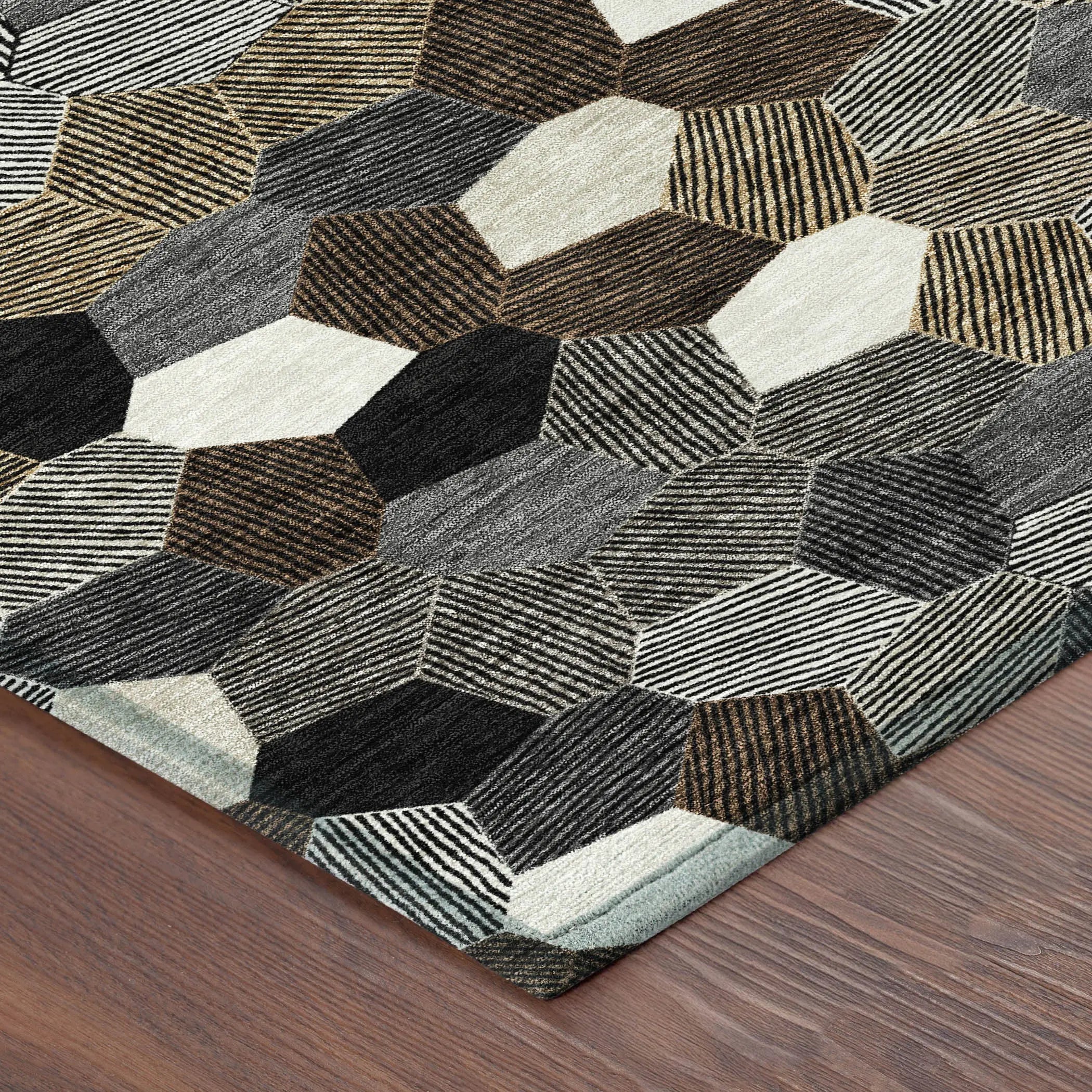 3' X 5' Black And Ivory Geometric Washable Indoor Outdoor Area Rug Homeroots Outdoor