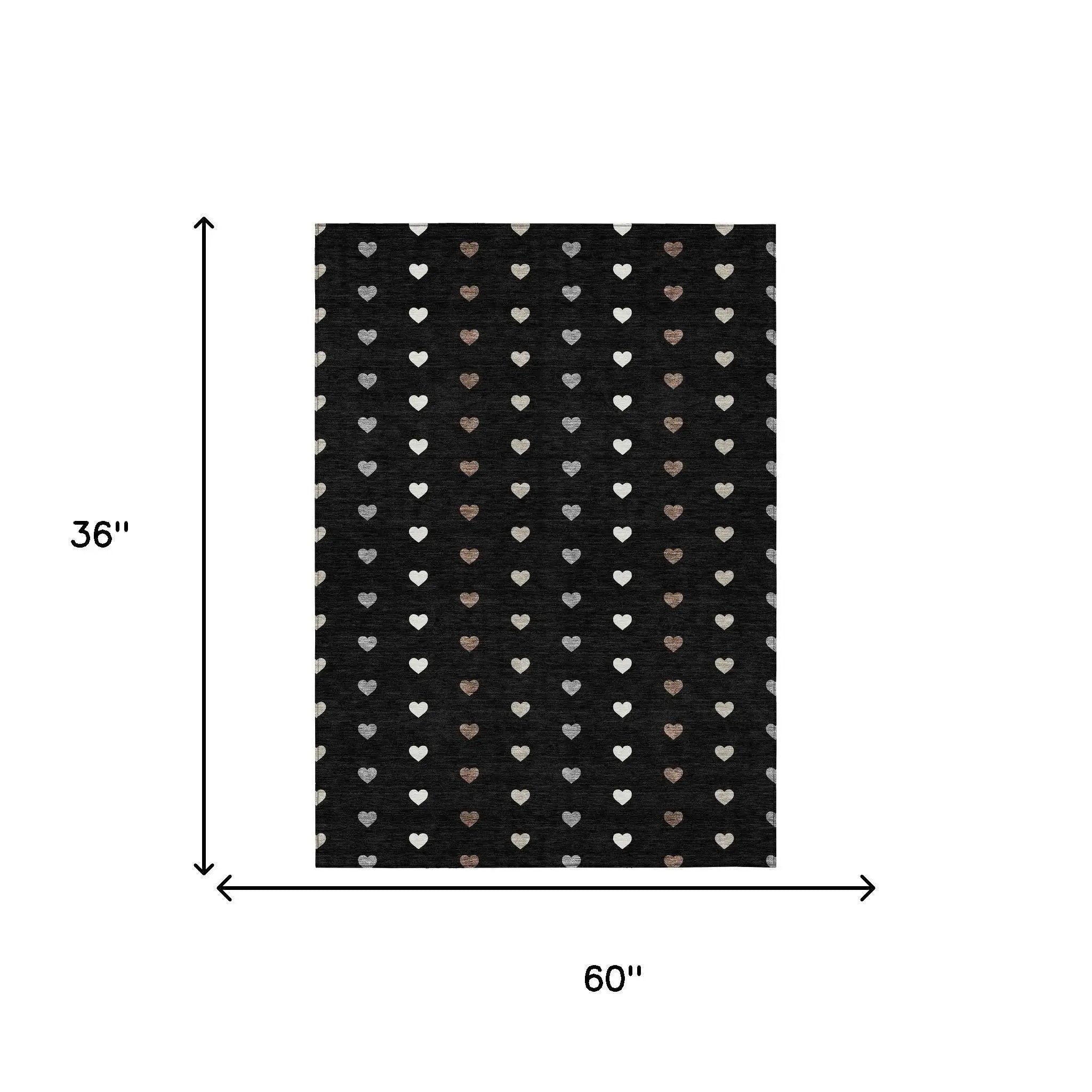 3' X 5' Black And Ivory Geometric Washable Indoor Outdoor Area Rug Homeroots Outdoor