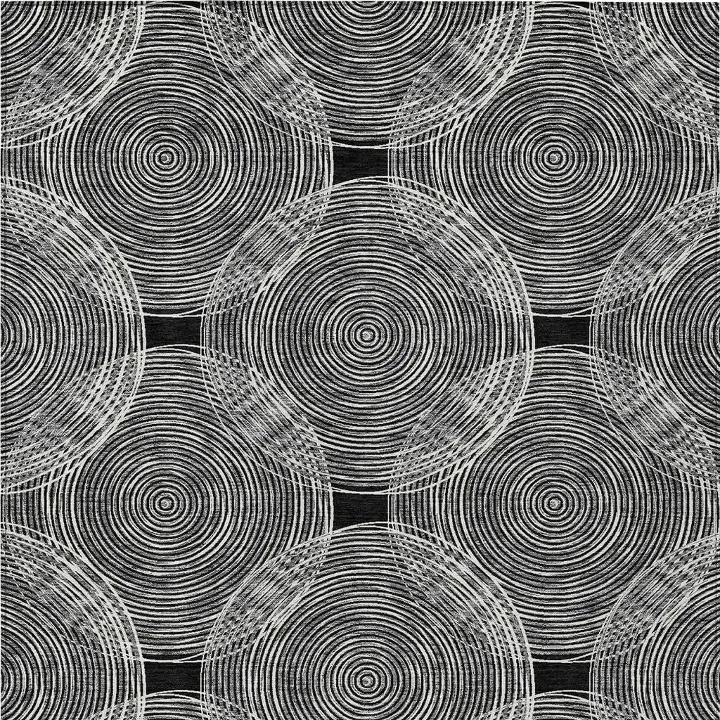 3' X 5' Black And Ivory Geometric Washable Indoor Outdoor Area Rug Homeroots Outdoor