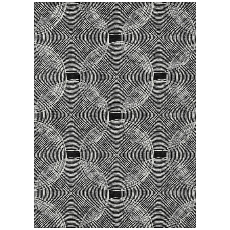 3' X 5' Black And Ivory Geometric Washable Indoor Outdoor Area Rug Homeroots Outdoor