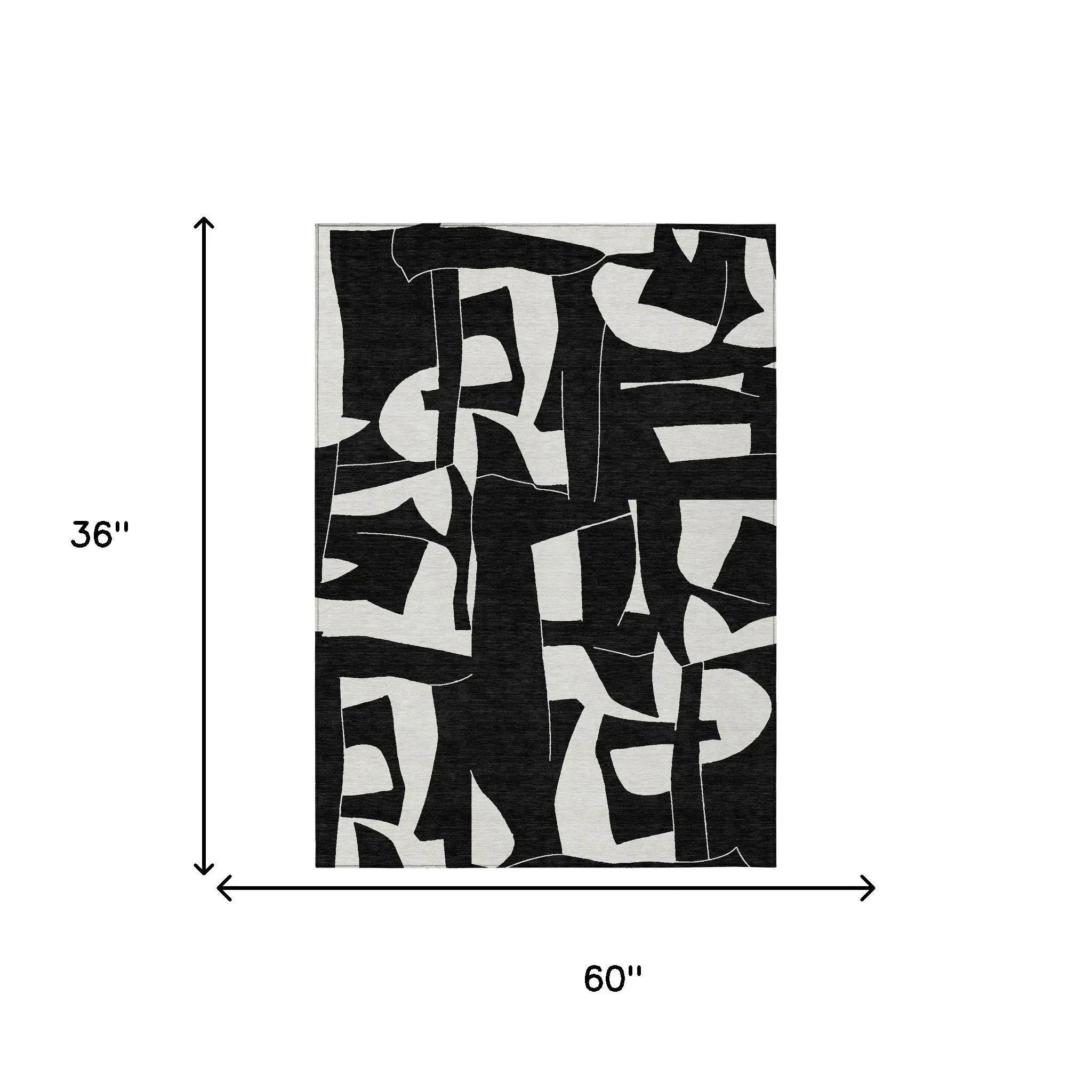 3' X 5' Black And Ivory Geometric Washable Indoor Outdoor Area Rug Homeroots Outdoor