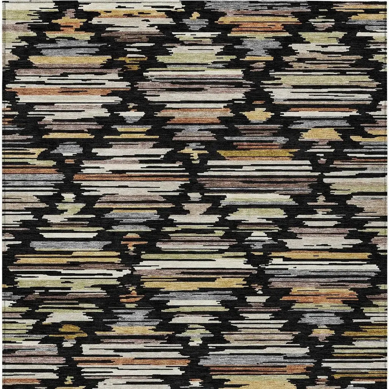 3' X 5' Black And Ivory Southwestern Washable Indoor Outdoor Area Rug Homeroots Outdoor
