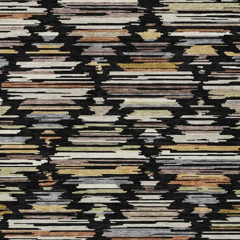 3' X 5' Black And Ivory Southwestern Washable Indoor Outdoor Area Rug Homeroots Outdoor