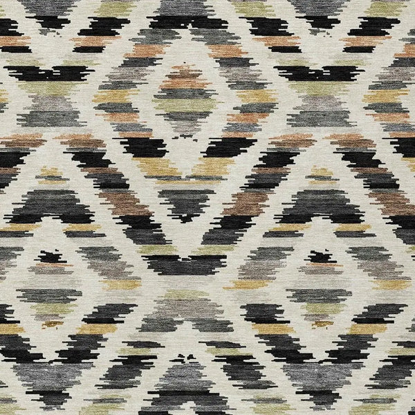 3' X 5' Black And Ivory Tribal Washable Indoor Outdoor Area Rug Homeroots Outdoor
