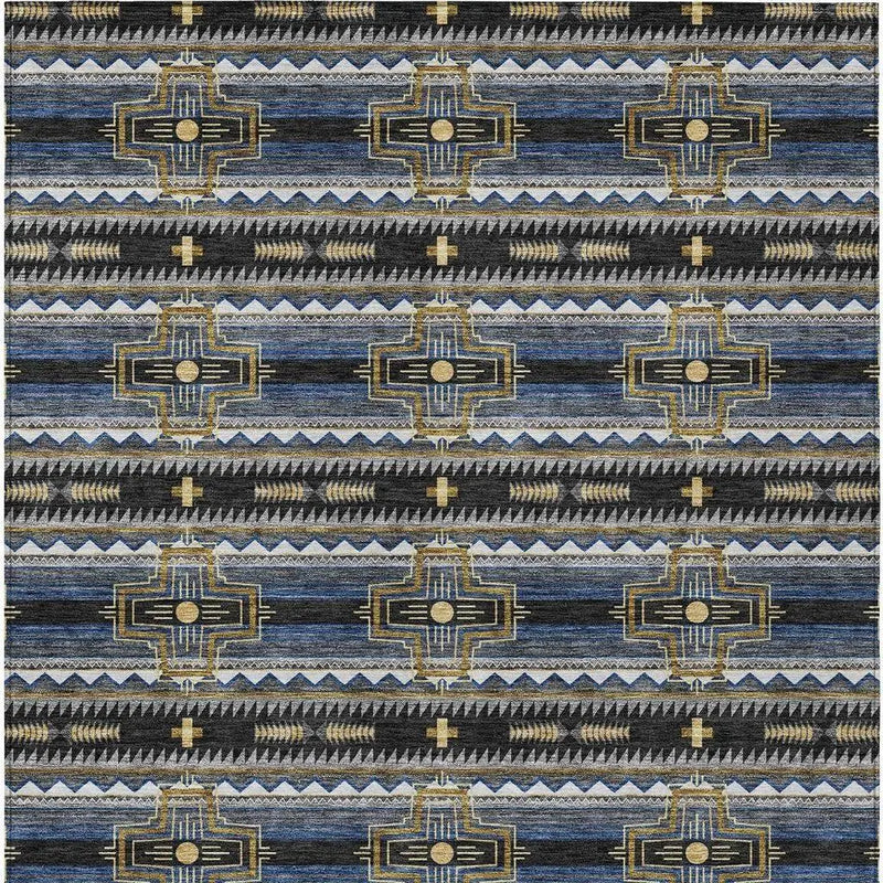 3' X 5' Black And Mauve Tribal Washable Indoor Outdoor Area Rug Homeroots Outdoor