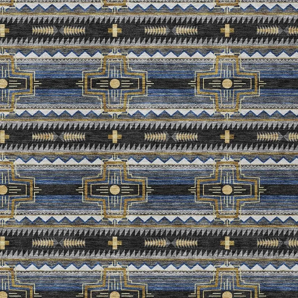 3' X 5' Black And Mauve Tribal Washable Indoor Outdoor Area Rug Homeroots Outdoor