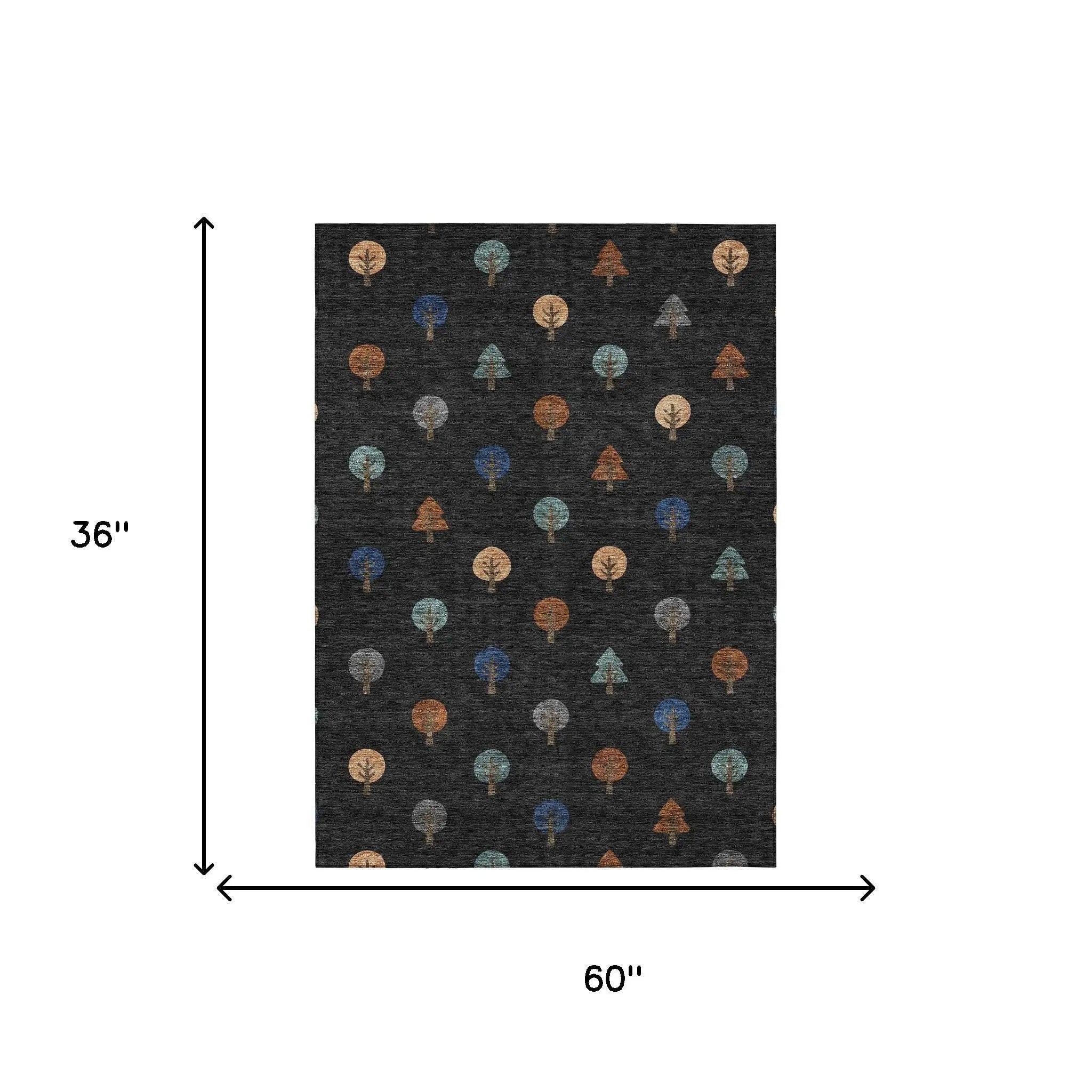 3' X 5' Black And Navy Blue Geometric Washable Indoor Outdoor Area Rug Homeroots Outdoor